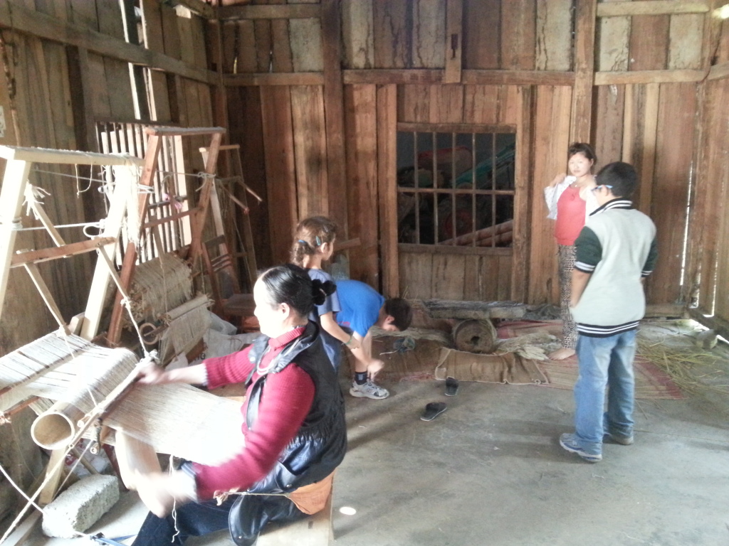 Weaving in one of the villages