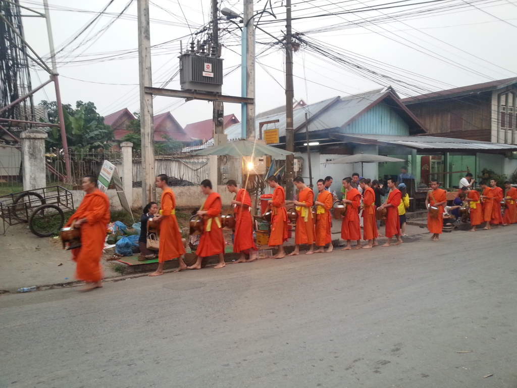 Alms giving ceremony in Luang Prabang