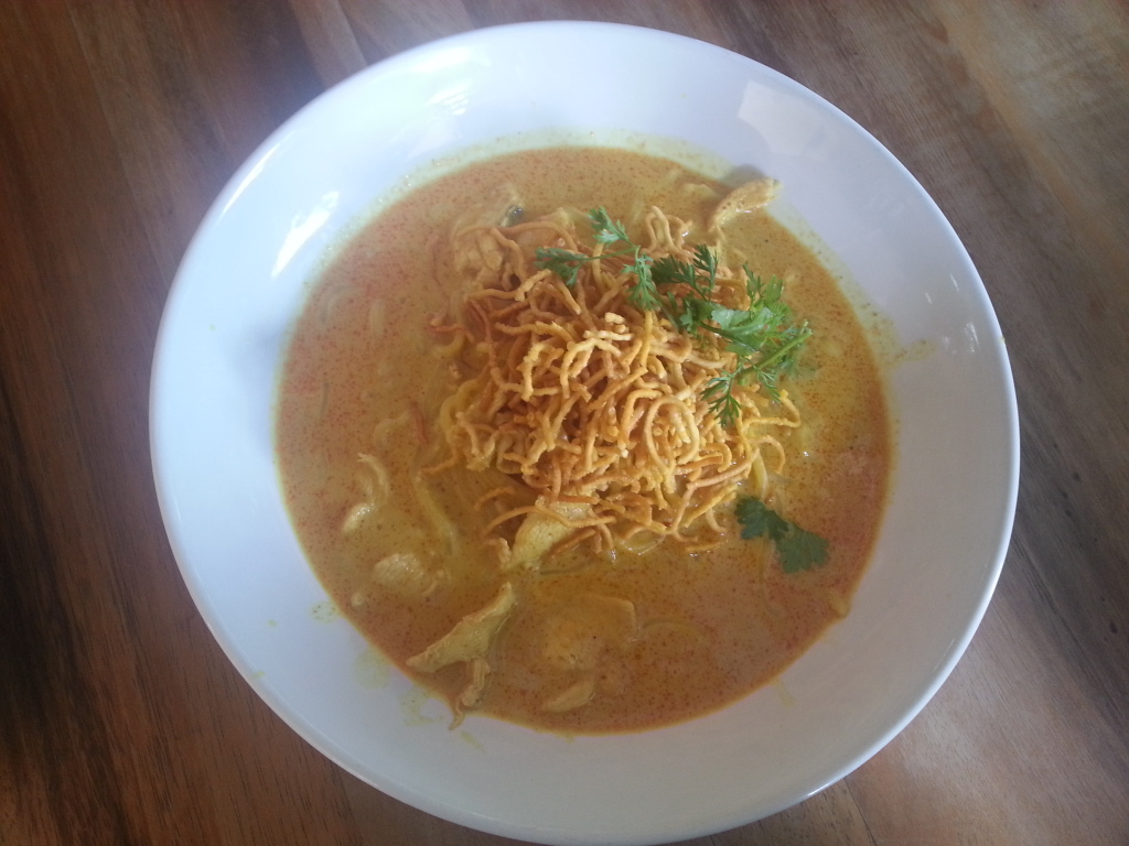 Khao Soi - a typical Northern Thai dish. Kanjana restaurant, Chiang Mai
