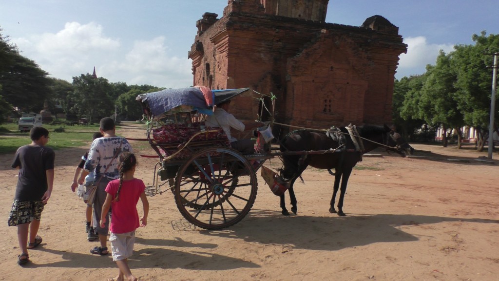 Horse and cart is one way to travel the plains of Bagan.