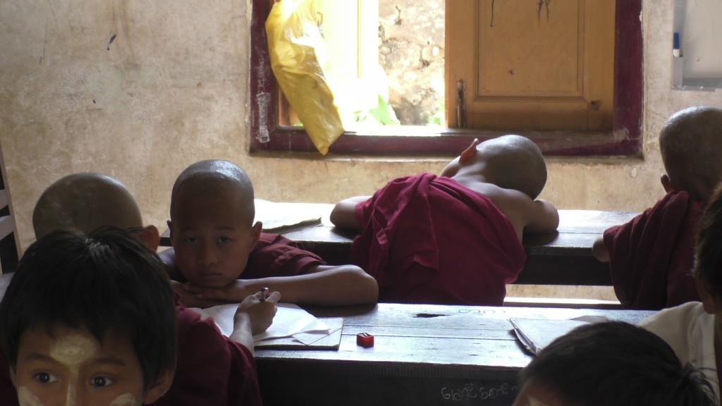 Children monks study in Pa-O village school