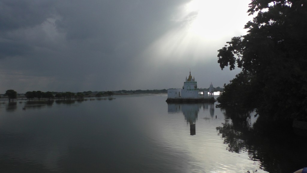 The views from U Bein bridge in Mandalay